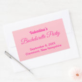 Sticker Rectangulaire Minimalist Text-Based Pink Bachelorette Party (Enveloppe)