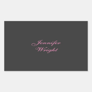 Sticker Rectangulaire Minimaliste élégant moderne gris rose féminin