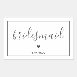 Sticker Rectangulaire Minimaliste et Élégant Veux-tu être ma demoiselle 