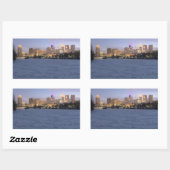 Sticker Rectangulaire minneapolis skyline et rivière mississippi gelée (Feuille)