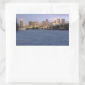 Sticker Rectangulaire minneapolis skyline et rivière mississippi gelée (Sac)