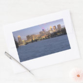 Sticker Rectangulaire minneapolis skyline et rivière mississippi gelée (Enveloppe)