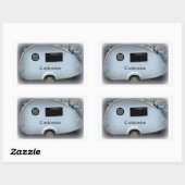 Sticker Rectangulaire Minuscule remorque en lacet caravane gypsy classiq (Feuille)