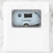 Sticker Rectangulaire Minuscule remorque en lacet caravane gypsy classiq (Sac)