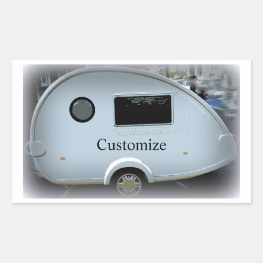 Sticker Rectangulaire Minuscule remorque en lacet caravane gypsy classiq (Devant)