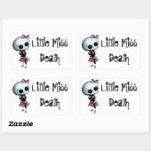 Sticker Rectangulaire Miss Mort avec chat noir (Feuille)