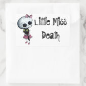 Sticker Rectangulaire Miss Mort avec chat noir (Sac)