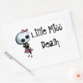 Sticker Rectangulaire Miss Mort avec chat noir (Enveloppe)