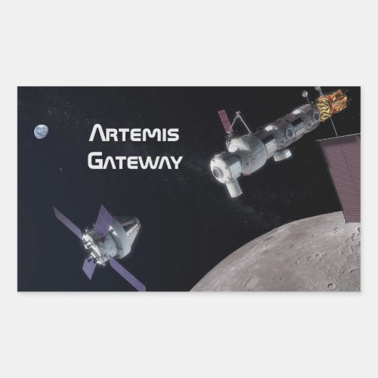 Sticker Rectangulaire Mission Artemis Orion SLS Moon (Devant)