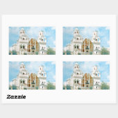 Sticker Rectangulaire Mission San Xavier del Bac (Feuille)