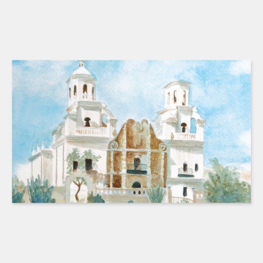 Sticker Rectangulaire Mission San Xavier del Bac (Devant)
