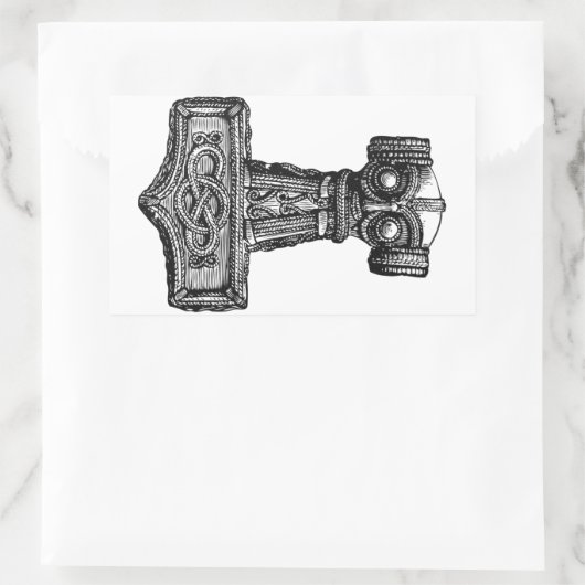 Sticker Rectangulaire Mjolnir : Thor's Hammer (Sac)