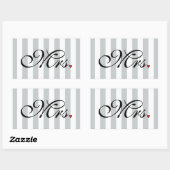 Sticker Rectangulaire Mme Femme Mariée Cliquer pour Customiser des bande (Feuille)