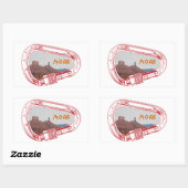 Sticker Rectangulaire Moab Escalade Carabiner (Feuille)