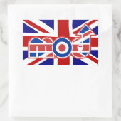 Sticker Rectangulaire Mod Logo Union Jack Arrière - plan Rectangle autoc (Sac)