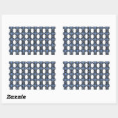 Sticker Rectangulaire Mod Retro Blue Abstrait Scarab Motif (Feuille)