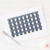 Sticker Rectangulaire Mod Retro Blue Abstrait Scarab Motif (Enveloppe)