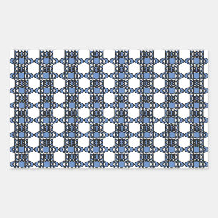 Sticker Rectangulaire Mod Retro Blue Abstrait Scarab Motif