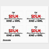 Sticker Rectangulaire Mode de vie (nuits sur jours) devise (Feuille)