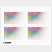 Sticker Rectangulaire Modèle blanc coloré personnalisé Abstrait moderne (Feuille)