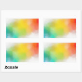 Sticker Rectangulaire Modèle blanc personnalisé coloré Abstrait tendance (Feuille)