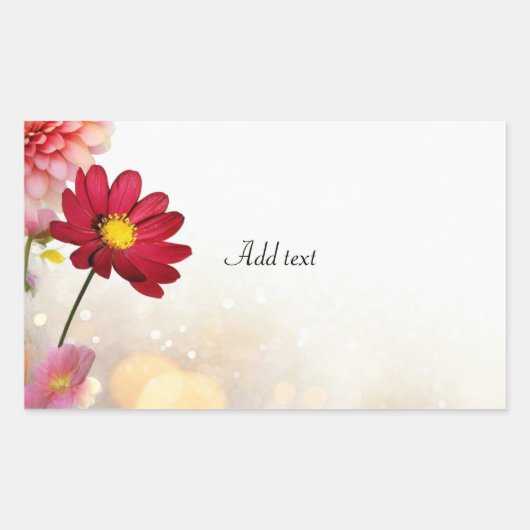 Sticker Rectangulaire Modèle de bouquet de fleurs, (Devant)