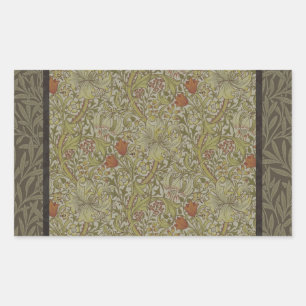 Sticker Rectangulaire Modèle de branche de saule et de lys doré de Willi