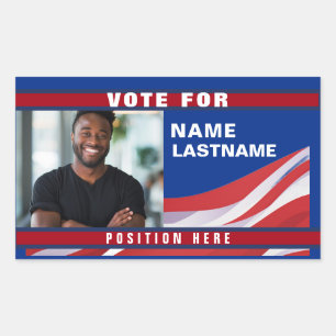Sticker Rectangulaire Modèle de campagne politique personnalisé