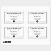 Sticker Rectangulaire Modèle de certificat d'authenticité art véritable (Feuille)