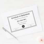 Sticker Rectangulaire Modèle de certificat d'authenticité art véritable (Enveloppe)