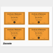 Sticker Rectangulaire Modèle de certificat d'authenticité d'œuvre d'art (Feuille)