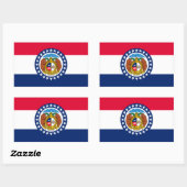 Sticker Rectangulaire Modèle de drapeau d'État du Missouri (Feuille)