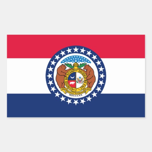 Sticker Rectangulaire Modèle de drapeau d'État du Missouri (Devant)