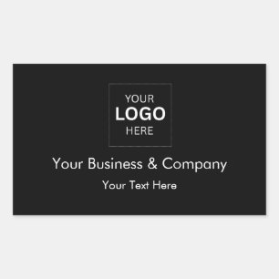 Sticker Rectangulaire Modèle de logo d'entreprise de luxe noir personnal