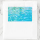 Sticker Rectangulaire Modèle de mer vierge personnalisé bleu vert (Sac)