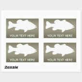 Sticker Rectangulaire Modèle de pêche à la basse à grande bouche (Feuille)