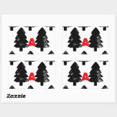 Sticker Rectangulaire Modèle de plantation d'arbre (Feuille)