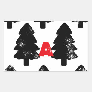 Sticker Rectangulaire Modèle de plantation d'arbre