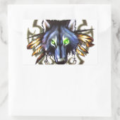 Sticker Rectangulaire Modèle de tatouage de loup tribal (Sac)