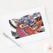 Sticker Rectangulaire Modèle de tatouage japonais Blue Dragon (Enveloppe)