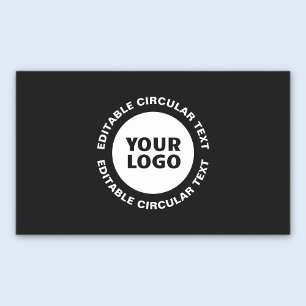 Sticker Rectangulaire Modèle de texte circulaire éditable & votre logo