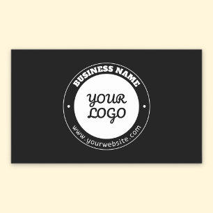 Sticker Rectangulaire Modèle de texte circulaire modifiable et logo télé
