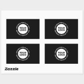 Sticker Rectangulaire Modèle de texte circulaire modifiable et votre log (Feuille)