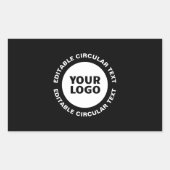 Sticker Rectangulaire Modèle de texte circulaire modifiable et votre log (Devant)