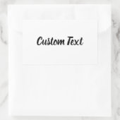 Sticker Rectangulaire Modèle de texte cursif noir et blanc simple (Sac)
