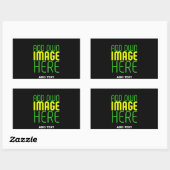 STICKER RECTANGULAIRE MODÈLE DE TEXTE D'IMAGE NOIRE SIMPLE ET MODERNE (Feuille)