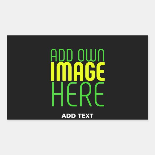 STICKER RECTANGULAIRE MODÈLE DE TEXTE D'IMAGE NOIRE SIMPLE ET MODERNE (Devant)