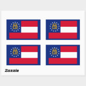 Sticker Rectangulaire Modèle du drapeau de l'État de Géorgie (Feuille)
