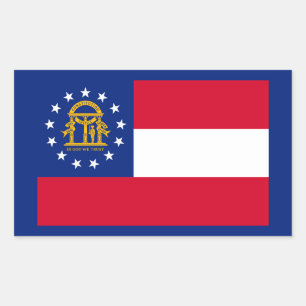 Sticker Rectangulaire Modèle du drapeau de l'État de Géorgie