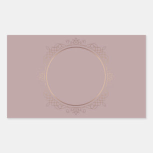 Sticker Rectangulaire Modèle élégant personnalisé moderne or rose vierge